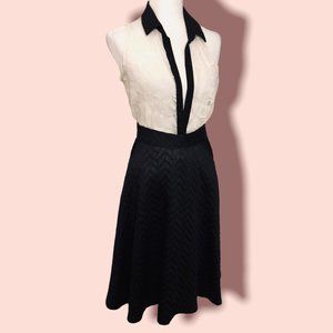 AZALEA Black and Silver Chevron Design Flowy Skirt Size 8
